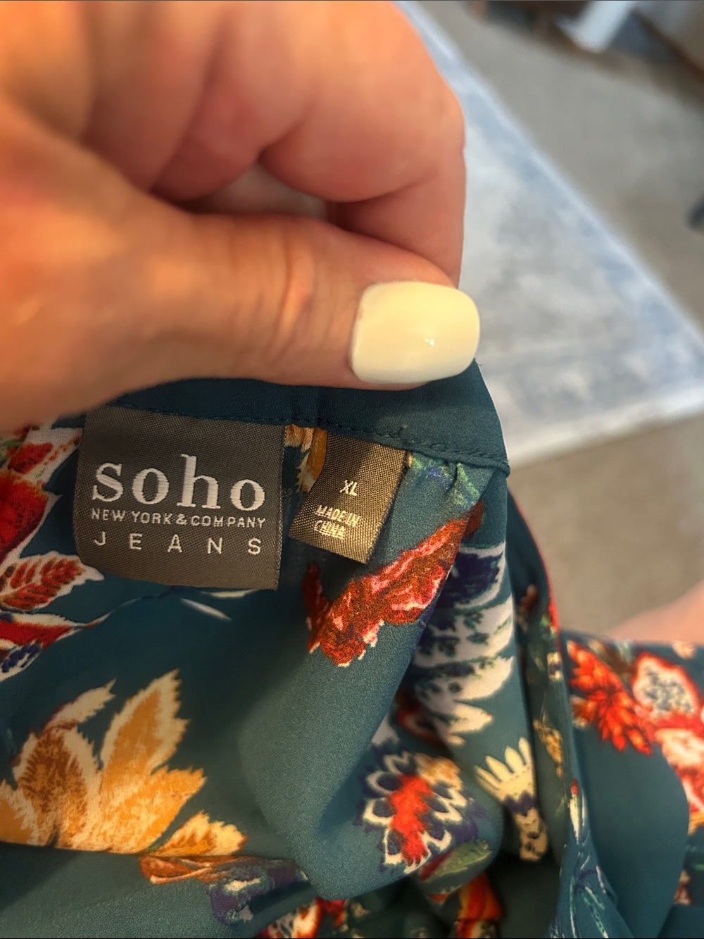 SOHO Teal Floral Tunic Top - Picture 11 of 11